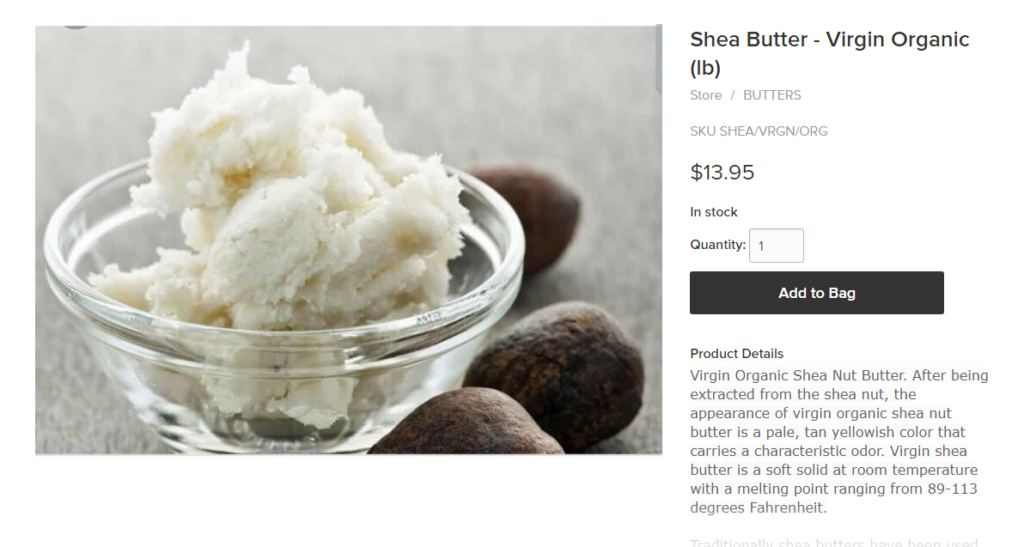 The Cosmetic Ward website with organic shea butter in Barbados Locate Barbados