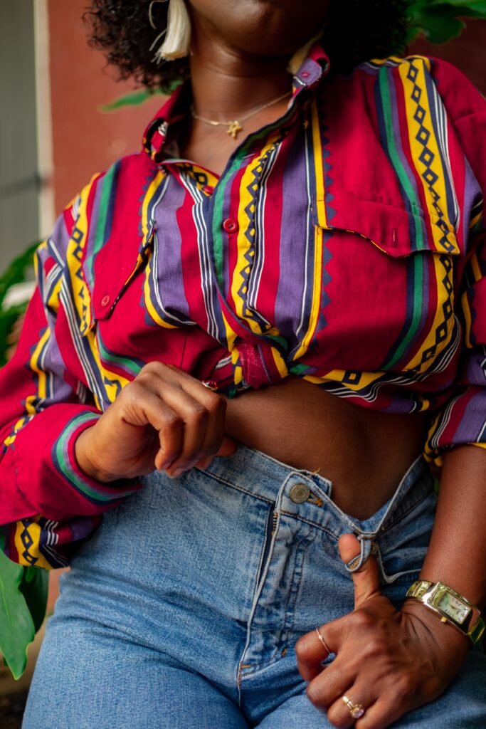 woman wearing crop top summer fashion in barbados