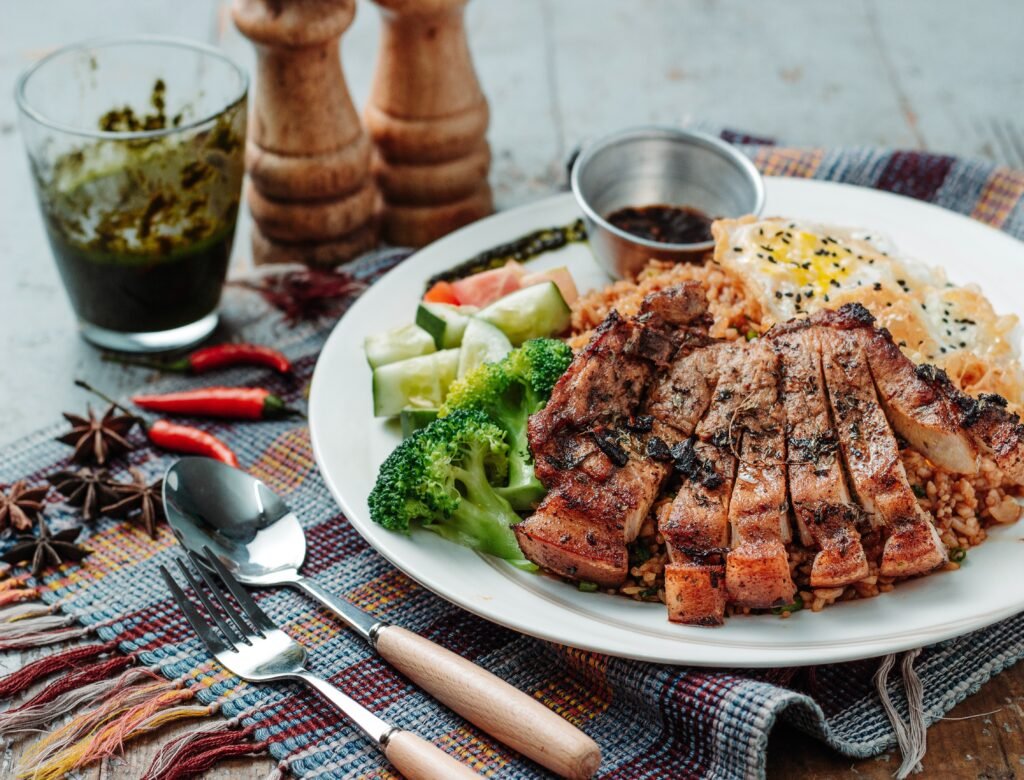 plate of grilled barbeque delivery in barbados